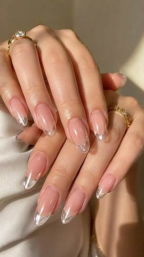 glassy pink nails