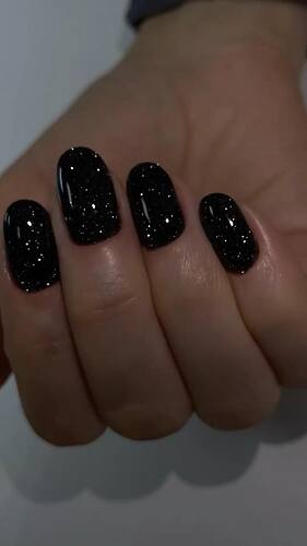 black glitter nails