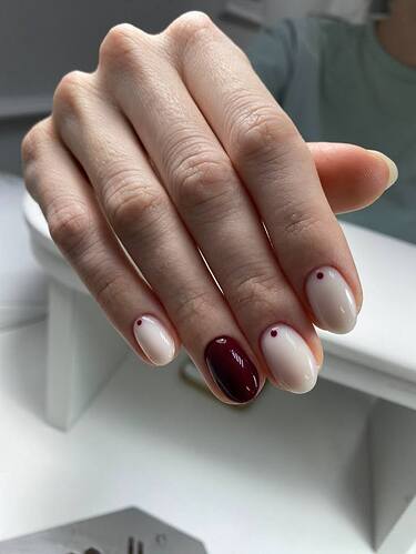 milky burgundy accent